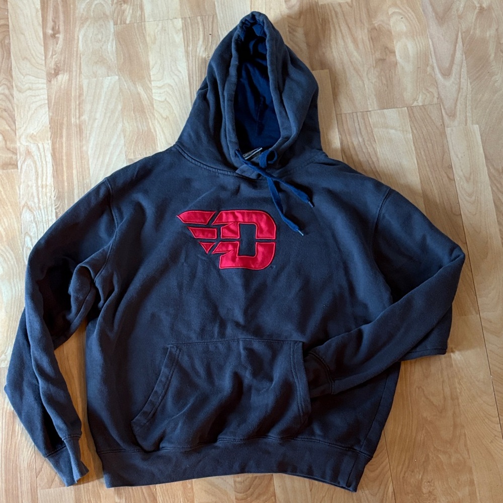 Stadium Athletics Dark Gray Hoodie with University of Dayton UD